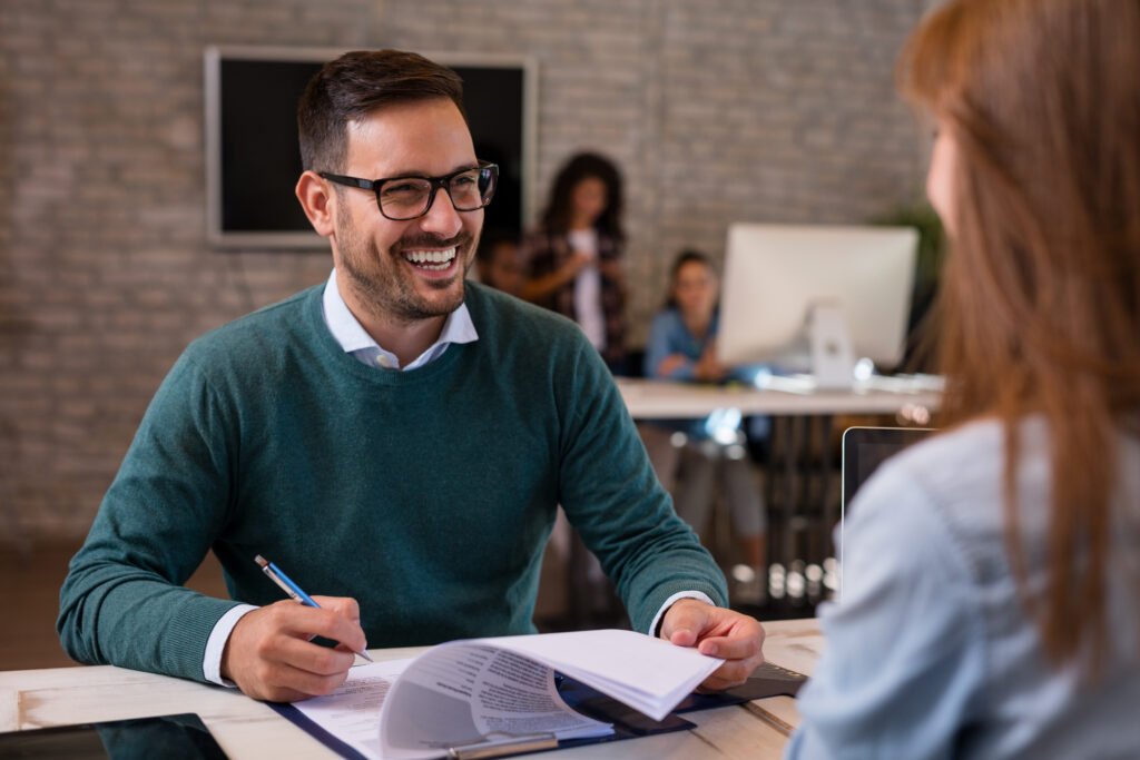 Interviewer listening to the candidate’s answers